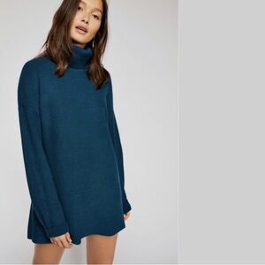 Free People Women’s Medium Deep Jade Softly Structured Tunic Sweater NWT